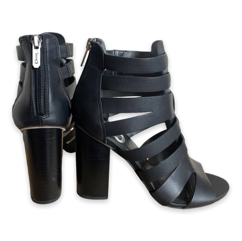 Circus Sam Edelman black gladiator heel sandals: booties